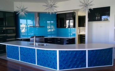 Glass Kitchen Countertops. Residential. Brisbane.