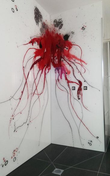 Hand Painted Glass Shower Walls - Voodoo Glass Gold Coast